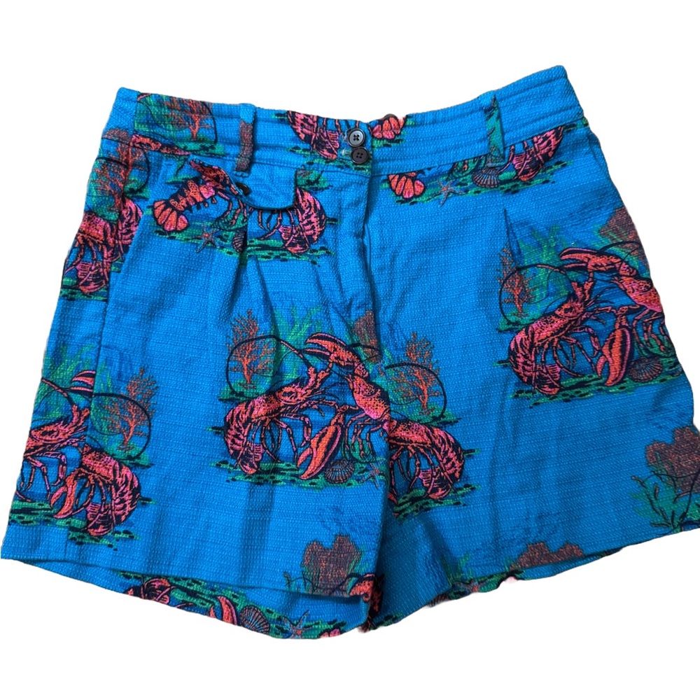 J. Crew Blue Bermudas with Playful Print